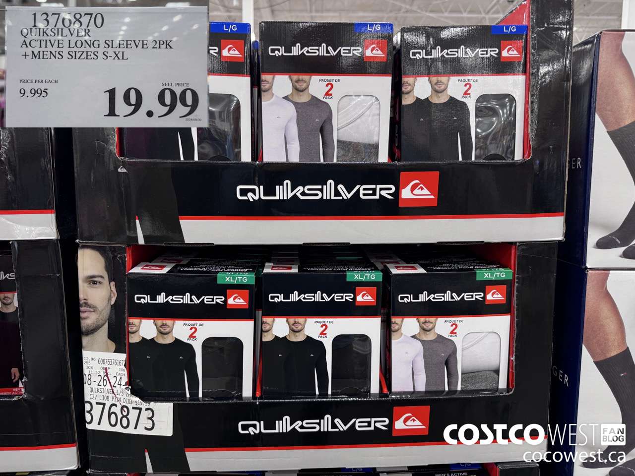 1376870 QUIKSILVER ACTIVE LONG SLEEVE 2PK MENS SIZES S-XL $19.99