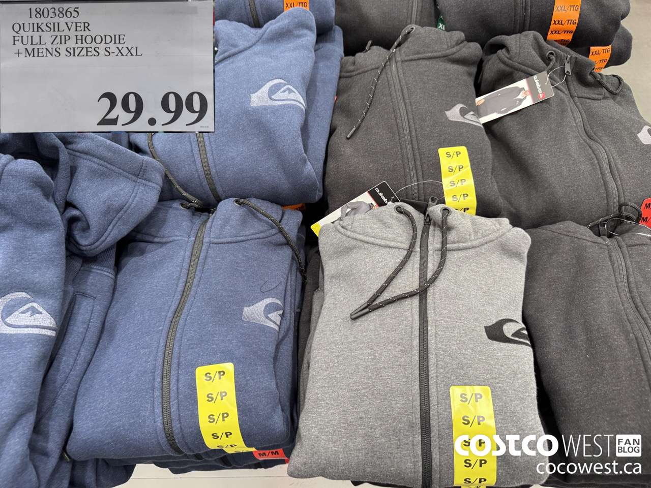1803865 QUIKSILVER FULL ZIP HOODIE MENS SIZES S-XXL $29.99