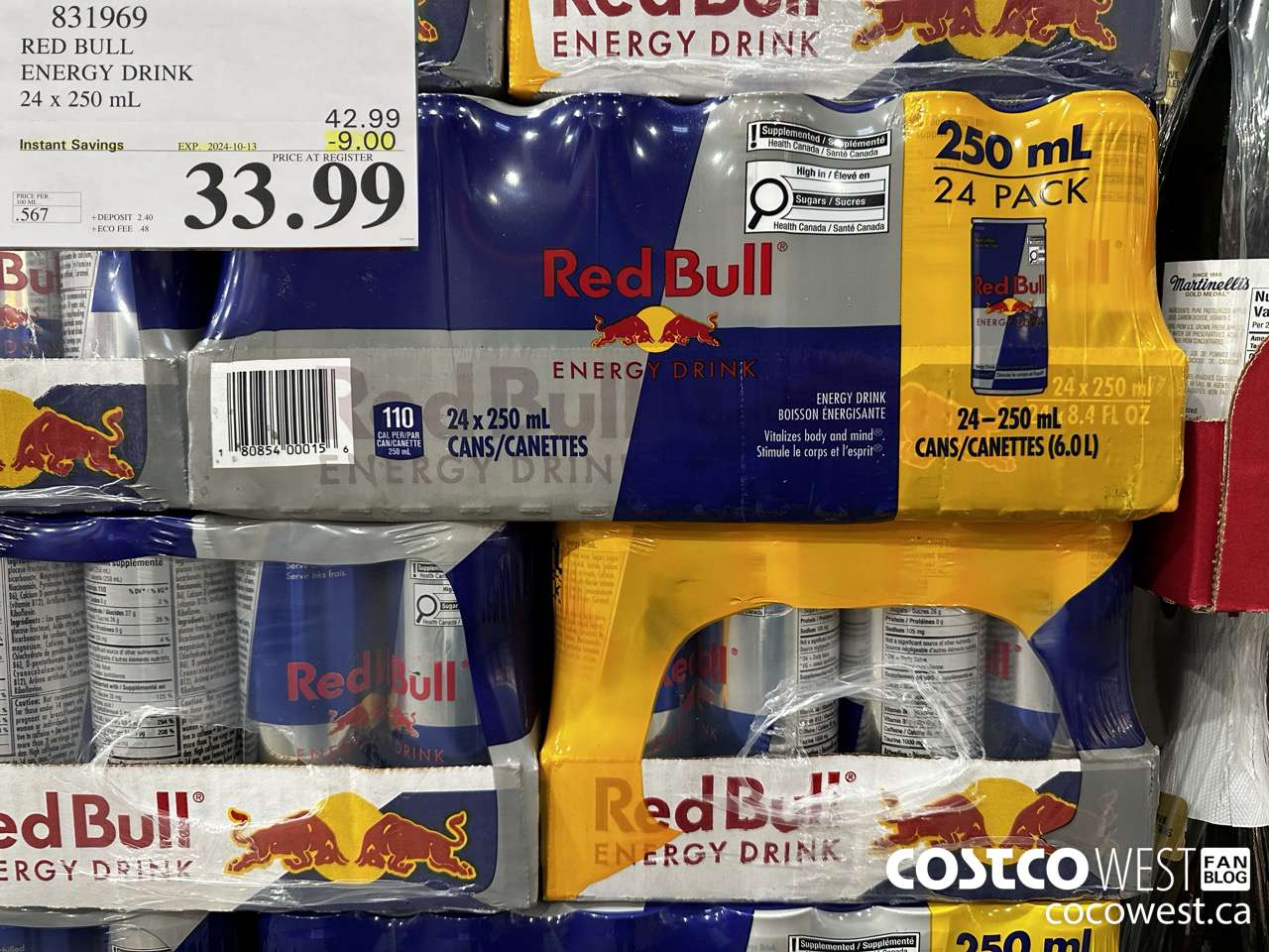 831969 RED BULL ENERGY DRINK 24 X 250ML ($9.00 INSTANT SAVINGS EXPIRES ON 2024-10-13) $33.99