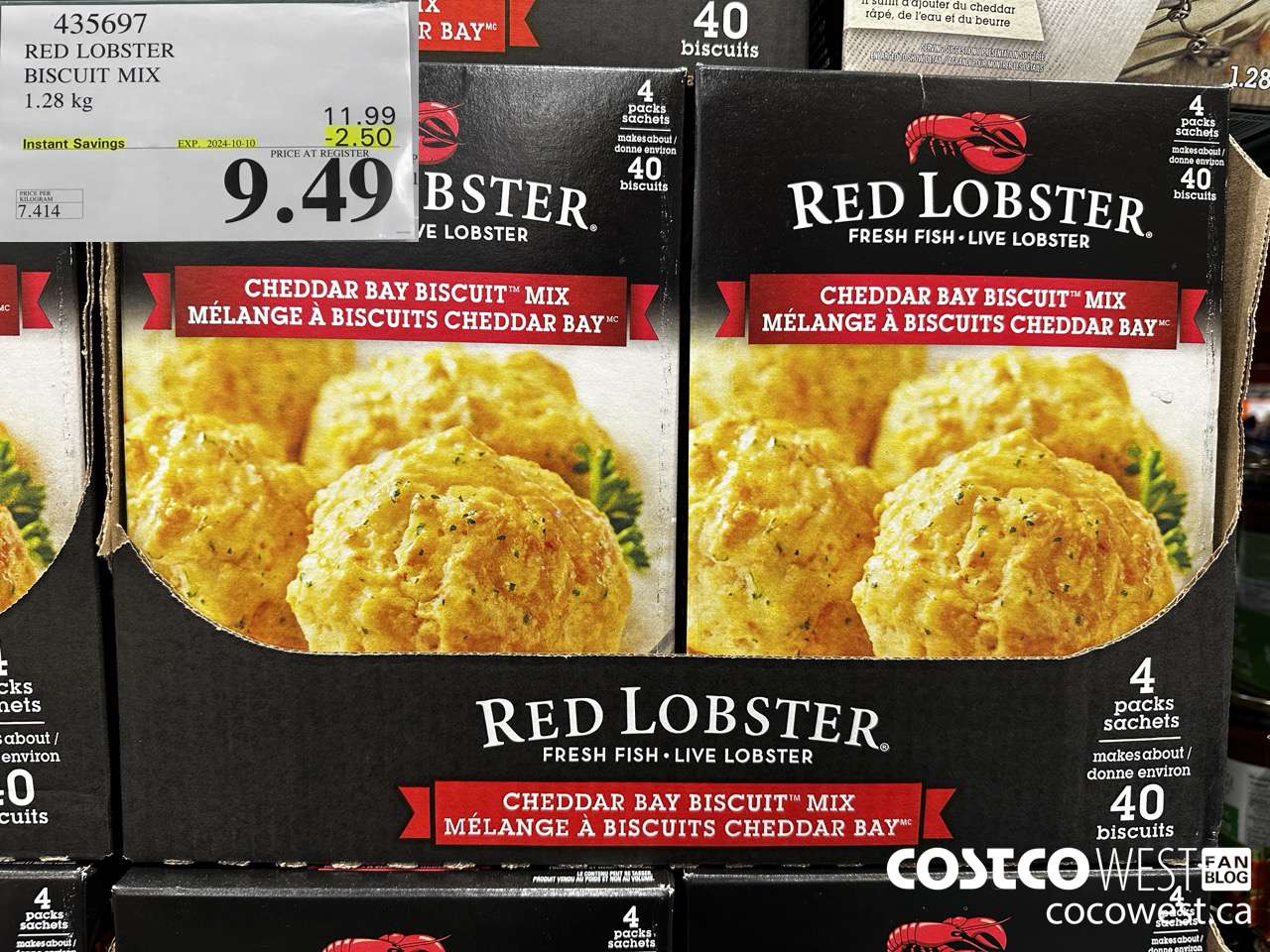 435697 RED LOBSTER BISCUIT MIX 1.28 kg ($2.50 INSTANT SAVINGS EXPIRES ON 2024-10-10) $9.49