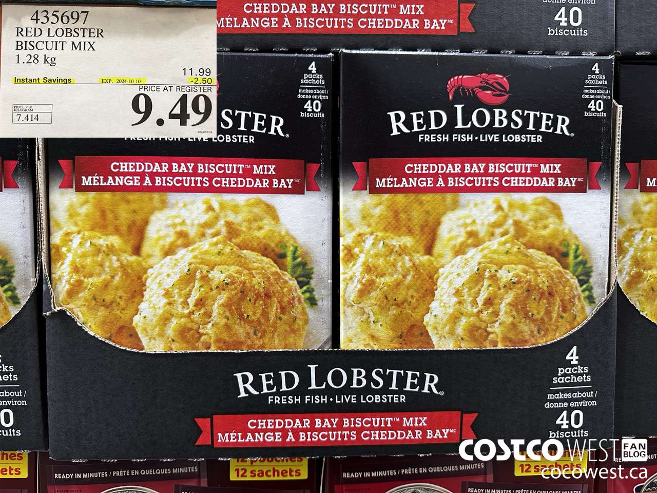 435697 RED LOBSTER BISCUIT MIX 1.28 kg ($2.50 INSTANT SAVINGS EXPIRES ON 2024-10-10) $9.49