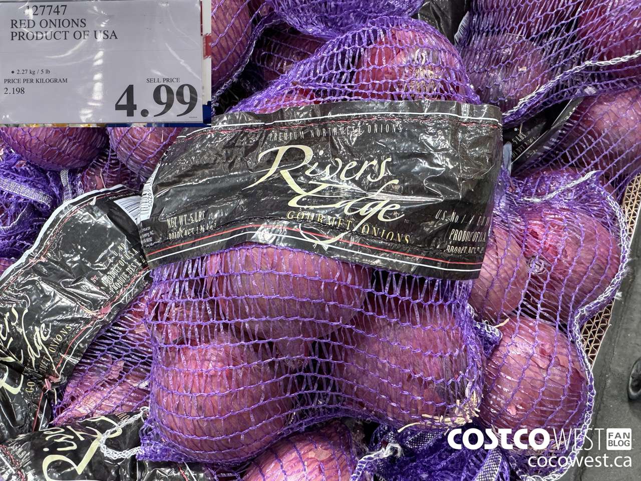 127747 RED ONIONS PRODUCT OF USA $4.99