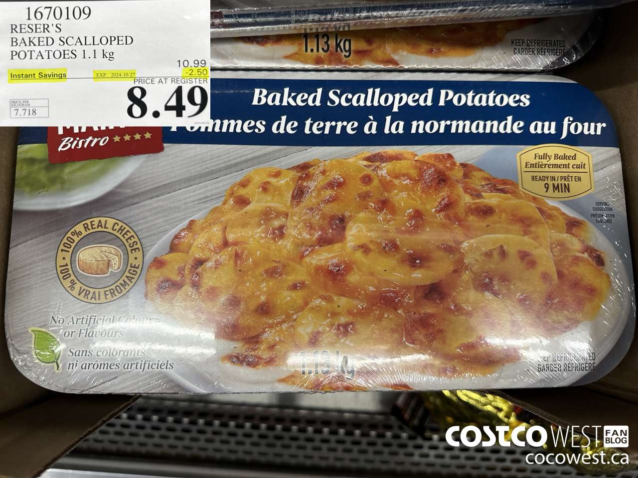 1670109 RESER'S BAKED SCALLOPED POTATOES 1.1 kg ($2.50 INSTANT SAVINGS EXPIRES ON 2024-10-27) $8.49