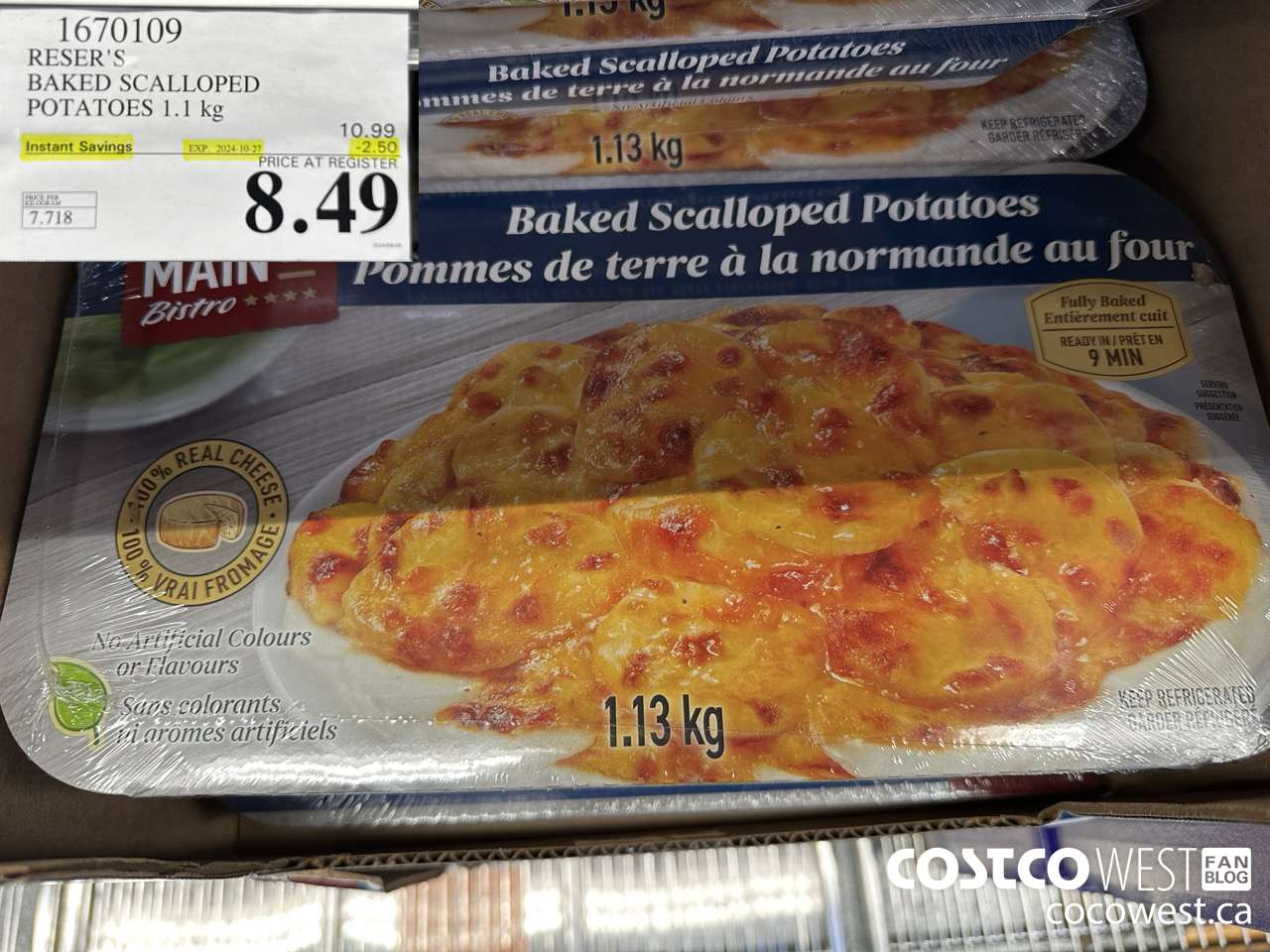 1670109 RESER'S BAKED SCALLOPED POTATOES 1.1 kg ($2.50 INSTANT SAVINGS EXPIRES ON 2024-10-27) $8.49