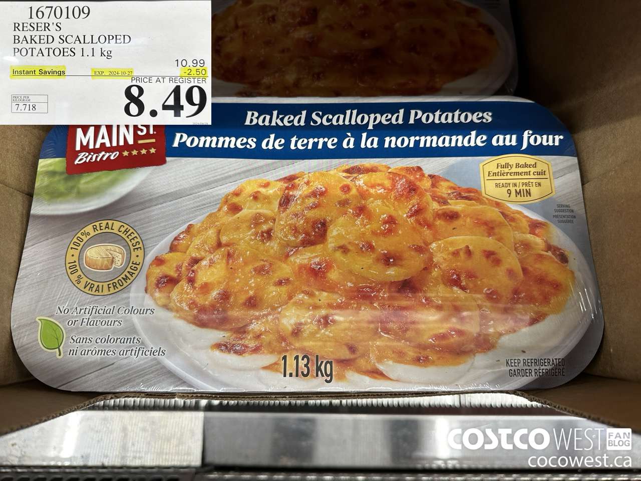 1670109 RESER'S BAKED SCALLOPED POTATOES 1.1 kg ($2.50 INSTANT SAVINGS EXPIRES ON 2024-10-27) $8.49