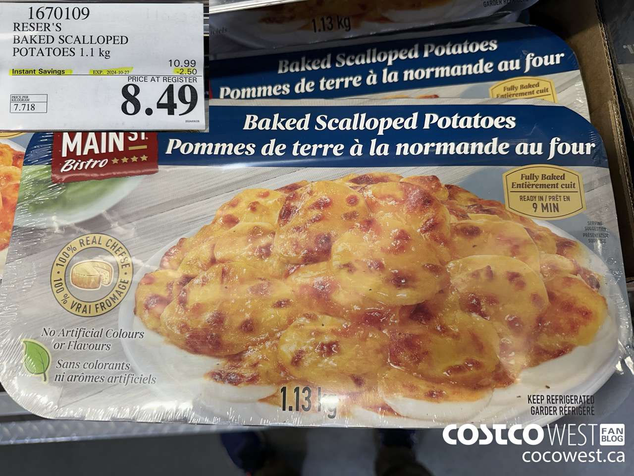 1670109 RESER'S BAKED SCALLOPED POTATOES 1.1 kg ($2.50 INSTANT SAVINGS EXPIRES ON 2024-10-27) $8.49