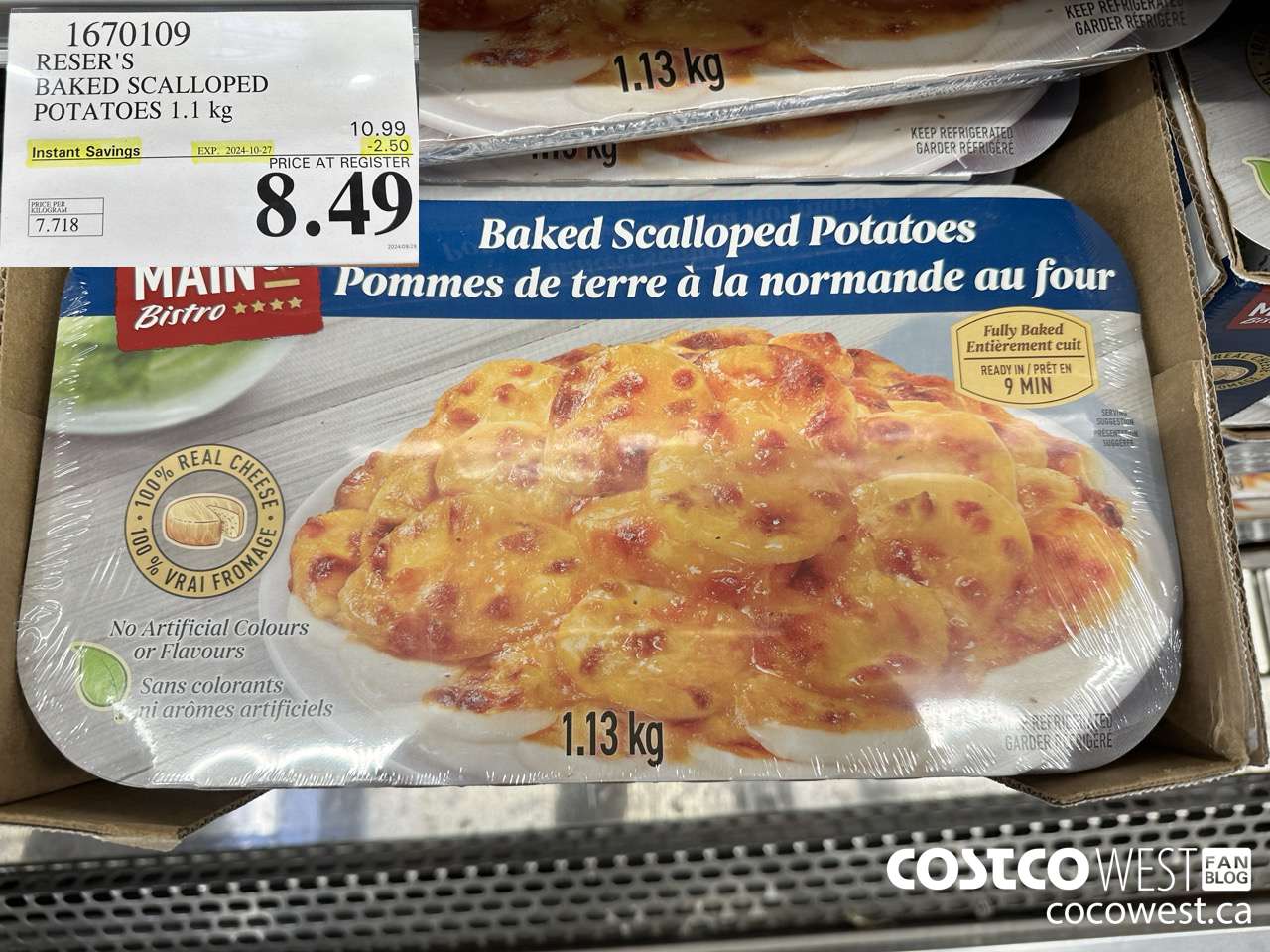 1670109 RESER'S BAKED SCALLOPED POTATOES 1.1 kg ($2.50 INSTANT SAVINGS EXPIRES ON 2024-10-27) $8.49