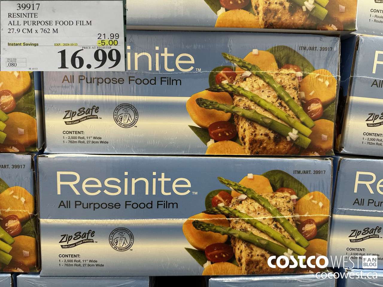 39917 RESINITE ALL PURPOSE FOOD FILM 27.9 CM x 762 M ($5.00 INSTANT SAVINGS EXPIRES ON 2024-10-13) $16.99