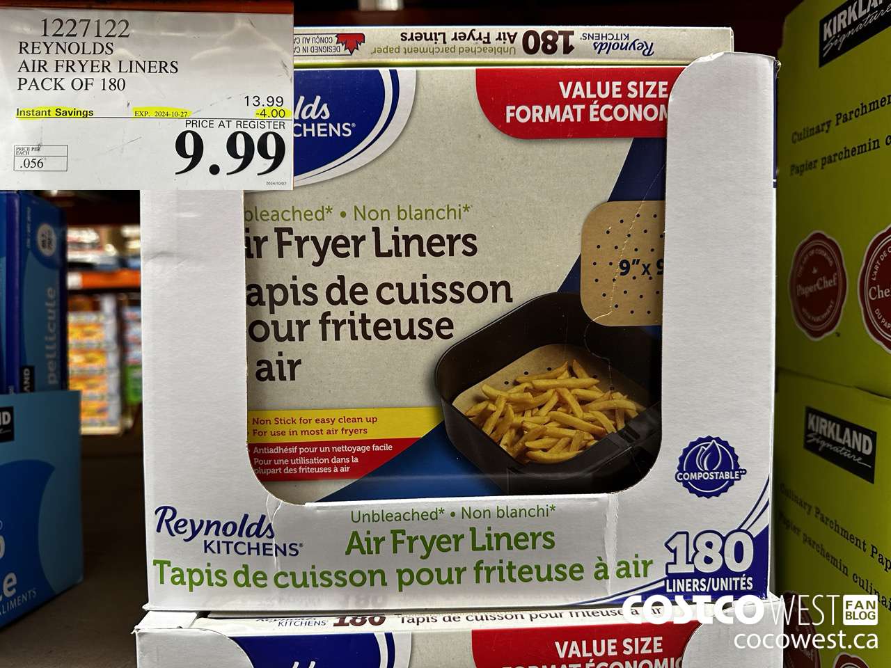 1227122 REYNOLDS AIR FRYER LINERS PACK OF 180 ($4.00 INSTANT SAVINGS EXPIRES ON 2024-10-27) $9.99