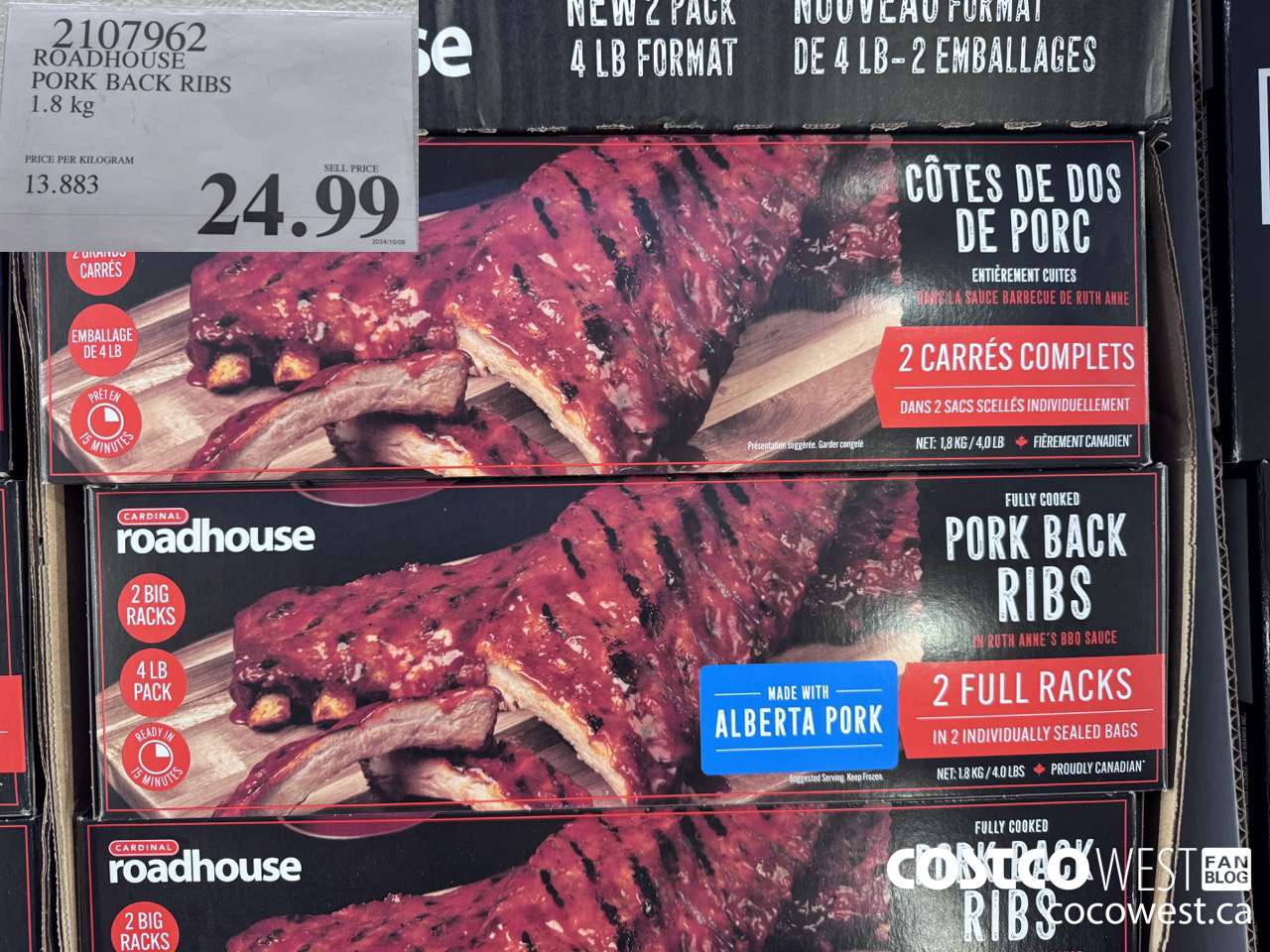 2107962 ROADHOUSE PORK BACK RIBS 1.8KG $24.99