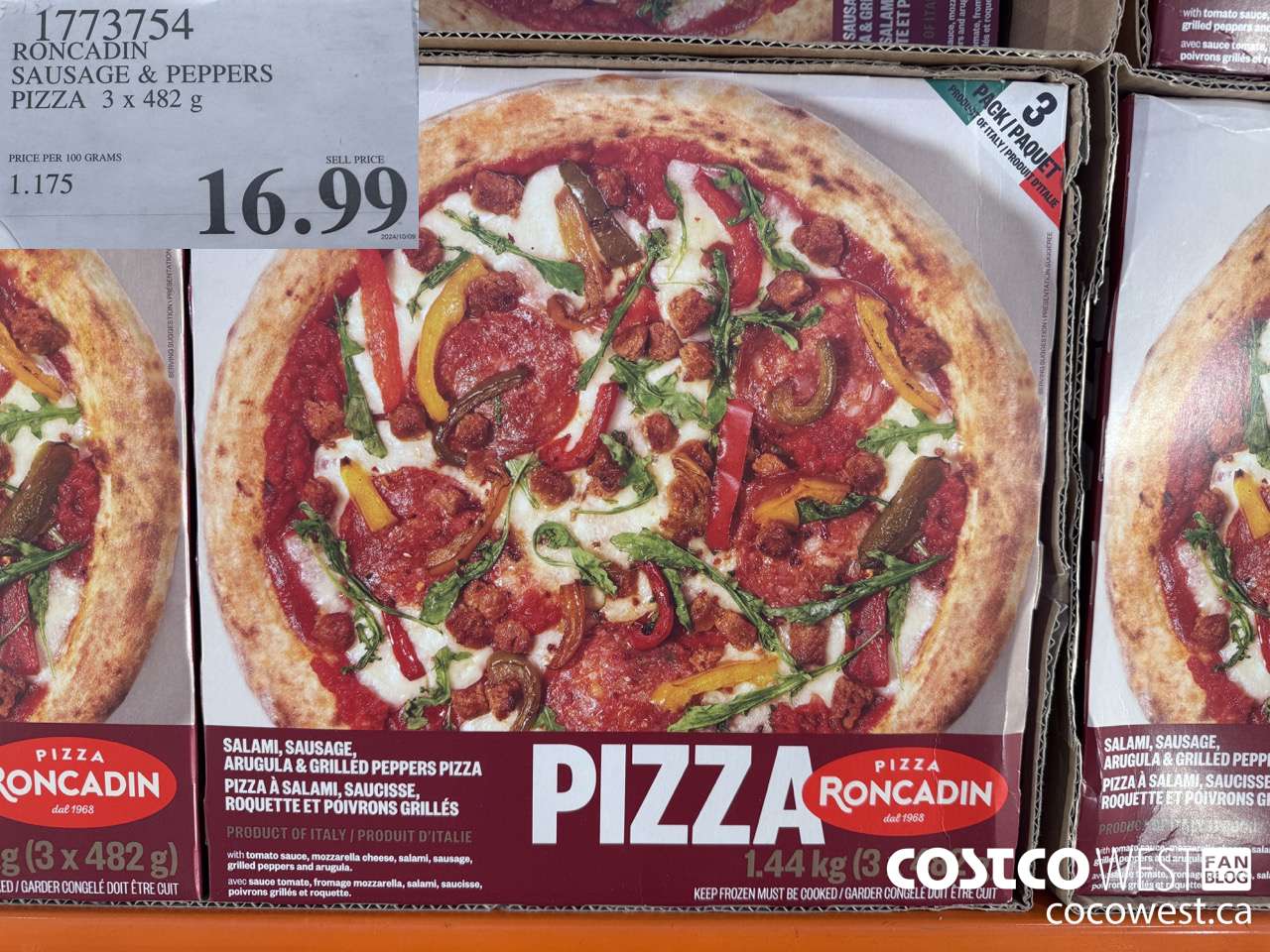1773754 RONCADIN SAUSAGE & PEPPERS PIZZA 3 X 482G $16.99