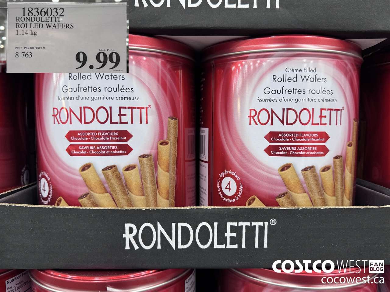 1836032 RONDOLETTI ROLLED WAFERS 1.14KG $9.99