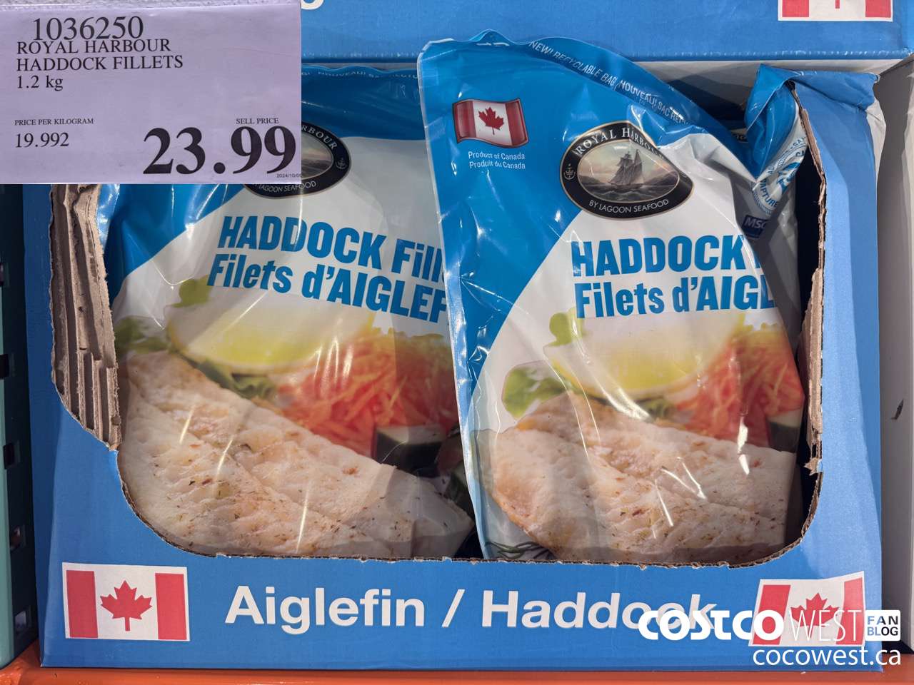 1036250 ROYAL HARBOUR HADDOCK FILLETS 1.2 kg $23.99