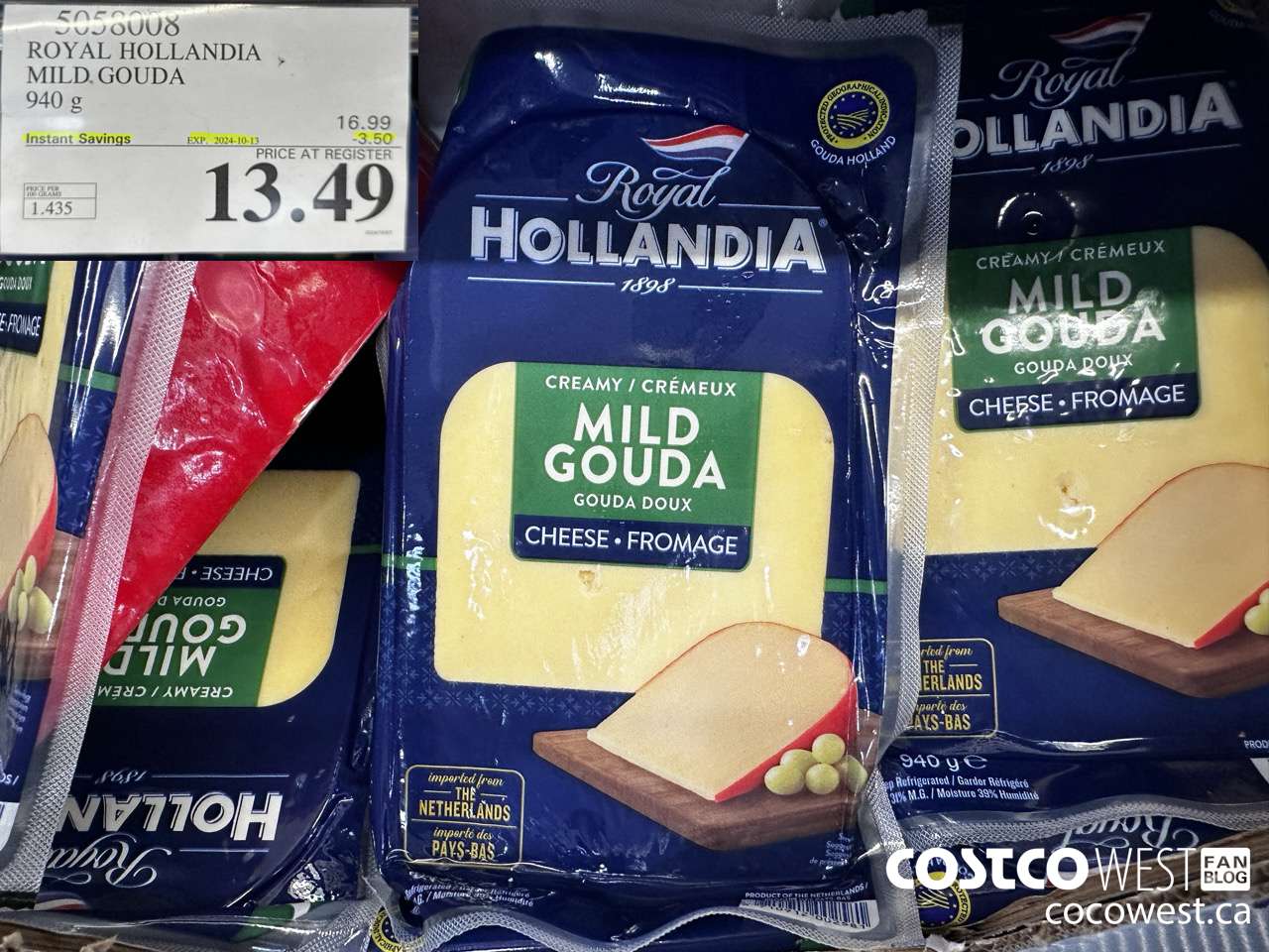 5058008 ROYAL HOLLANDIA MILD GOUDA 940 G ($3.50 INSTANT SAVINGS EXPIRES ON 2024-10-13) $13.49