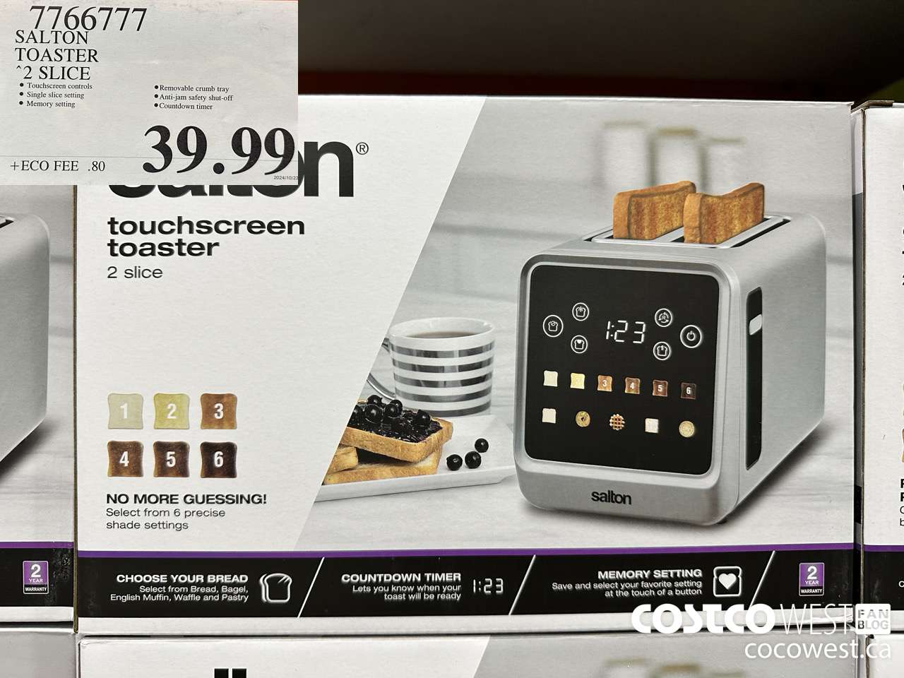 7766777 SALTON TOASTER 2 SLICE $39.99