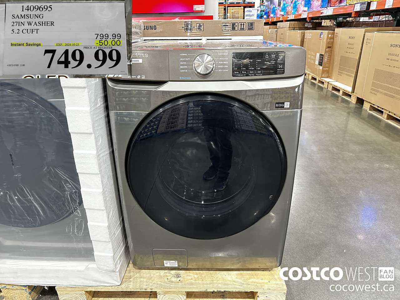 1409695 SAMSUNG 27IN WASHER 5.2 CUFT ($50.00 INSTANT SAVINGS EXPIRES ON 2024-10-23) $749.99