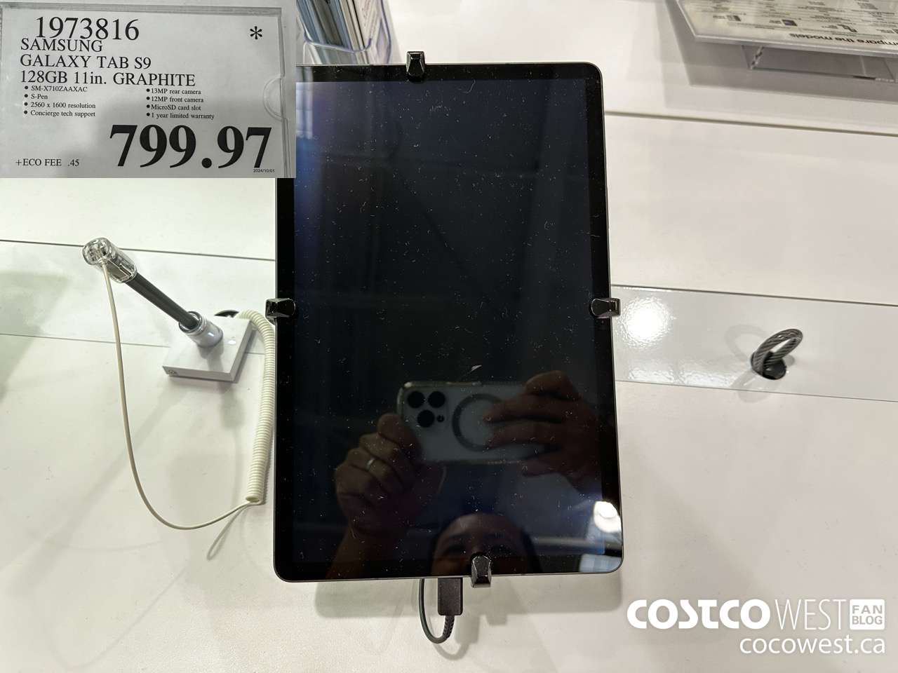 1973816 SAMSUNG GALAXY TAB S9 128GB 11IN GRAPHITE $799.97