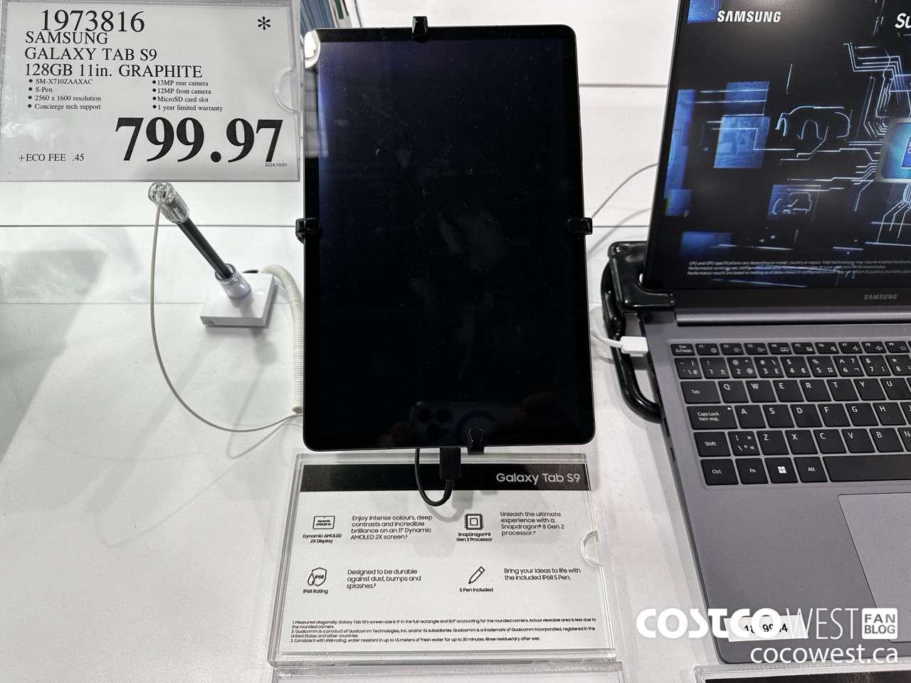 1973816 SAMSUNG GALAXY TAB S9 128GB 11IN GRAPHITE $799.97