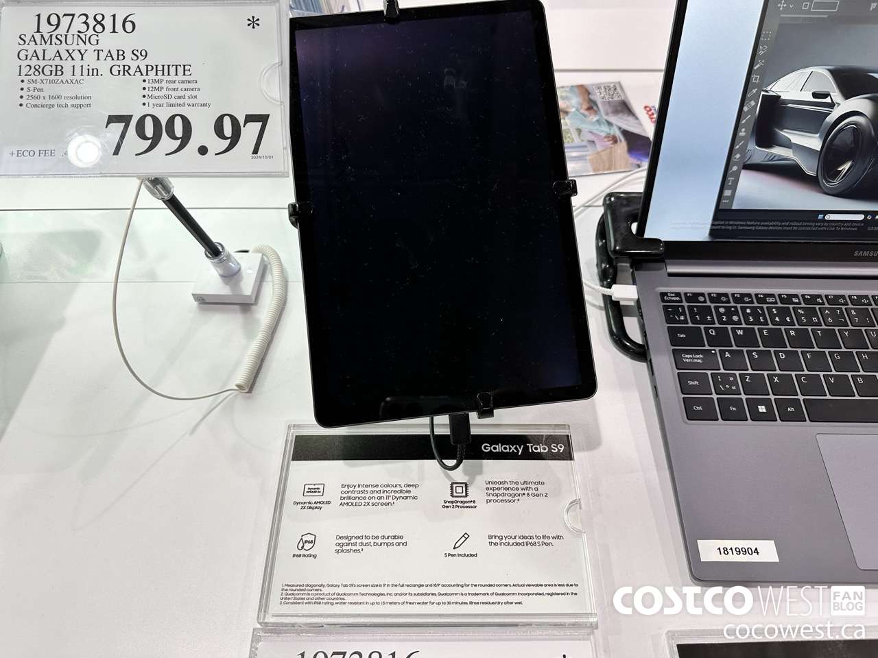 1973816 SAMSUNG GALAXY TAB S9 128GB 11IN GRAPHITE $799.97