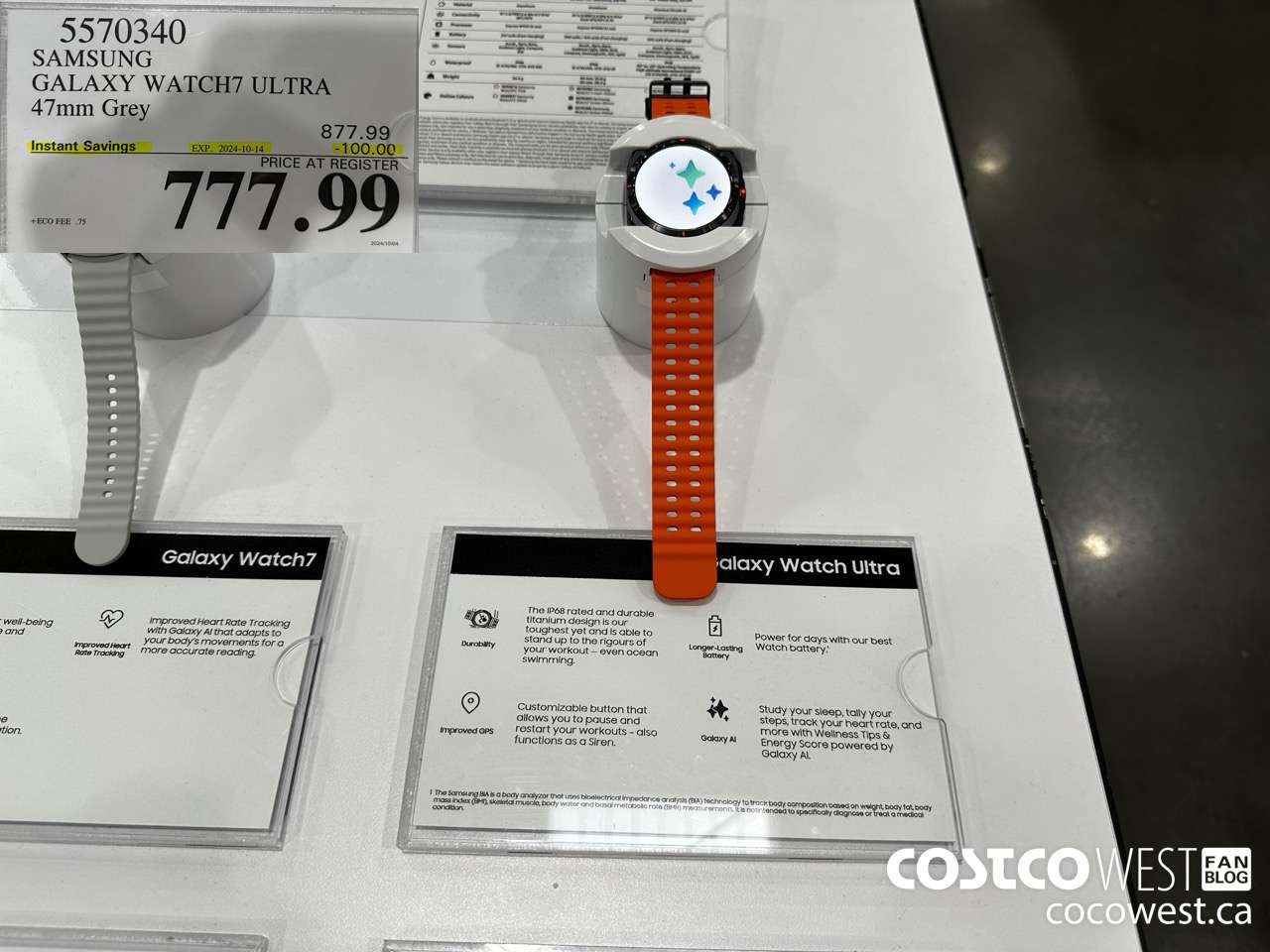 5570340 SAMSUNG GALAXY WATCH7 ULTRA 47MM GREY ($100.00 INSTANT SAVINGS EXPIRES ON 2024-10-14) $777.99