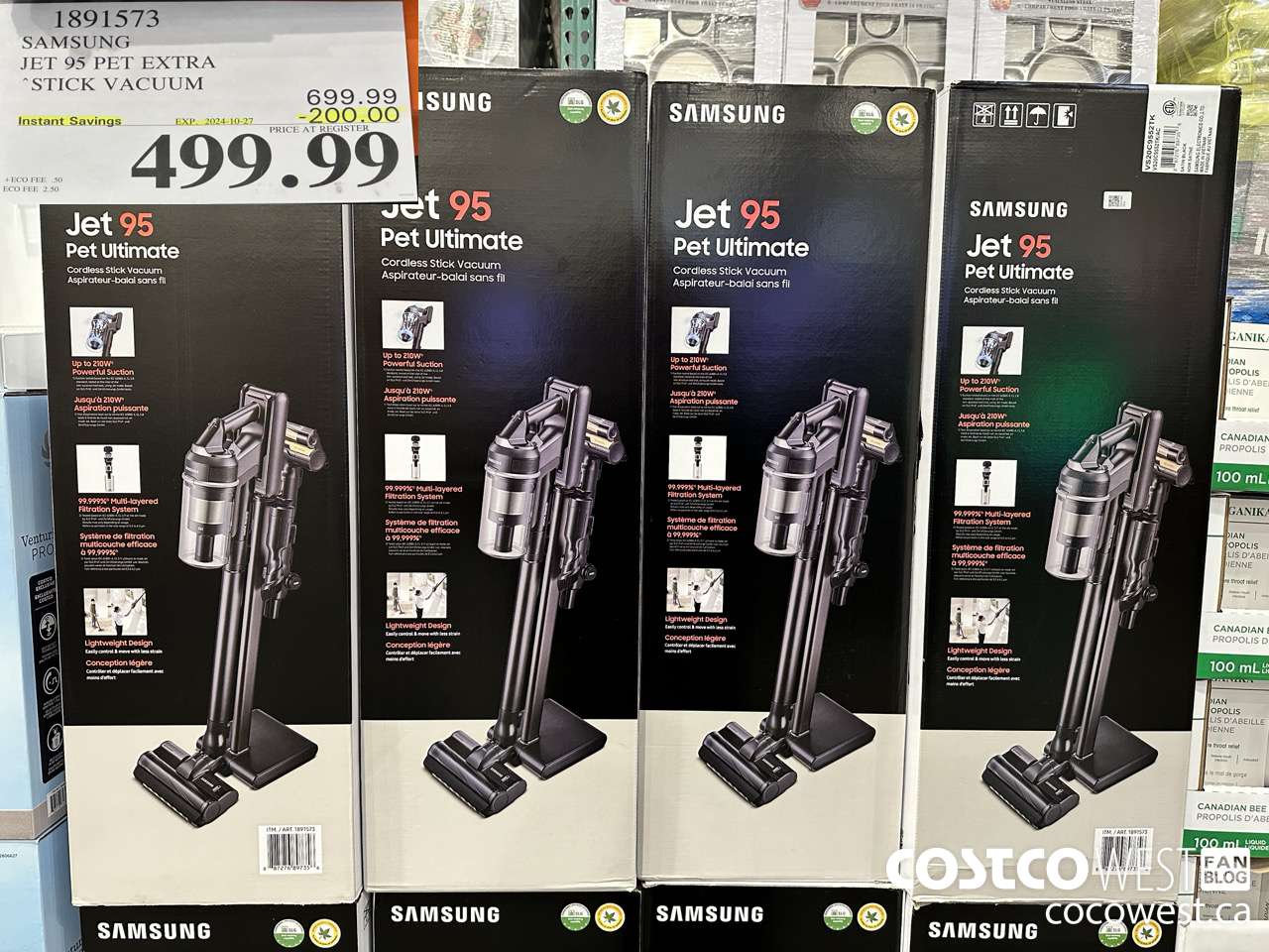 1891573 SAMSUNG JET 95 PET EXTRA STICK VACUUM ($200.00 INSTANT SAVINGS EXPIRES ON 2024-10-27) $499.99