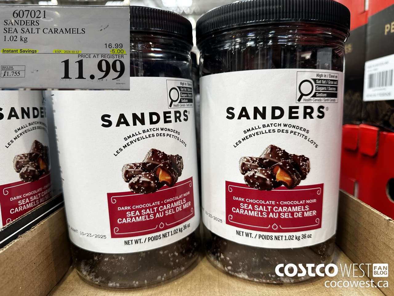 607021 SANDERS SEA SALT CARAMELS 36 OZ ($5.00 INSTANT SAVINGS EXPIRES ON 2024-10-12) $11.99