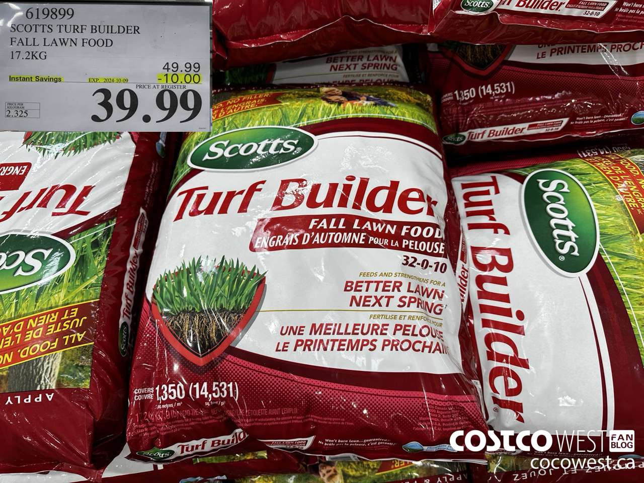 619899 SCOTTS TURF BUILDER FALL LAWN FOOD 17.2 KG ($10.00 INSTANT SAVINGS EXPIRES ON 2024-10-09) $39.99