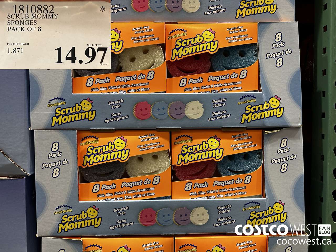 1810882 SCRUB MOMMY SPONGES PACK OF 8 $14.97