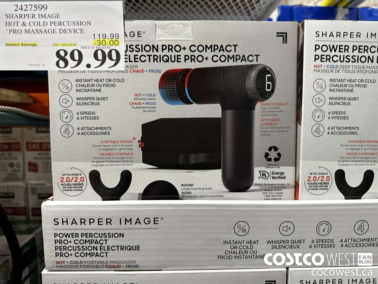 2427599 SHARPER IMAGE HOT & COLD PERCUSSION PRO MASSAGE DEVICE ($30.00 INSTANT SAVINGS EXPIRES ON 2024-10-06) $89.99