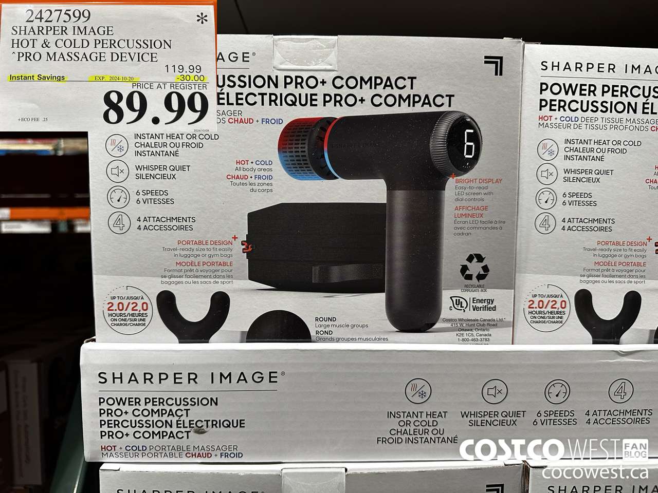 2427599 SHARPER IMAGE HOT & COLD PERCUSSION PRO MASSAGE DEVICE ($30.00 INSTANT SAVINGS EXPIRES ON 2024-10-20) $89.99