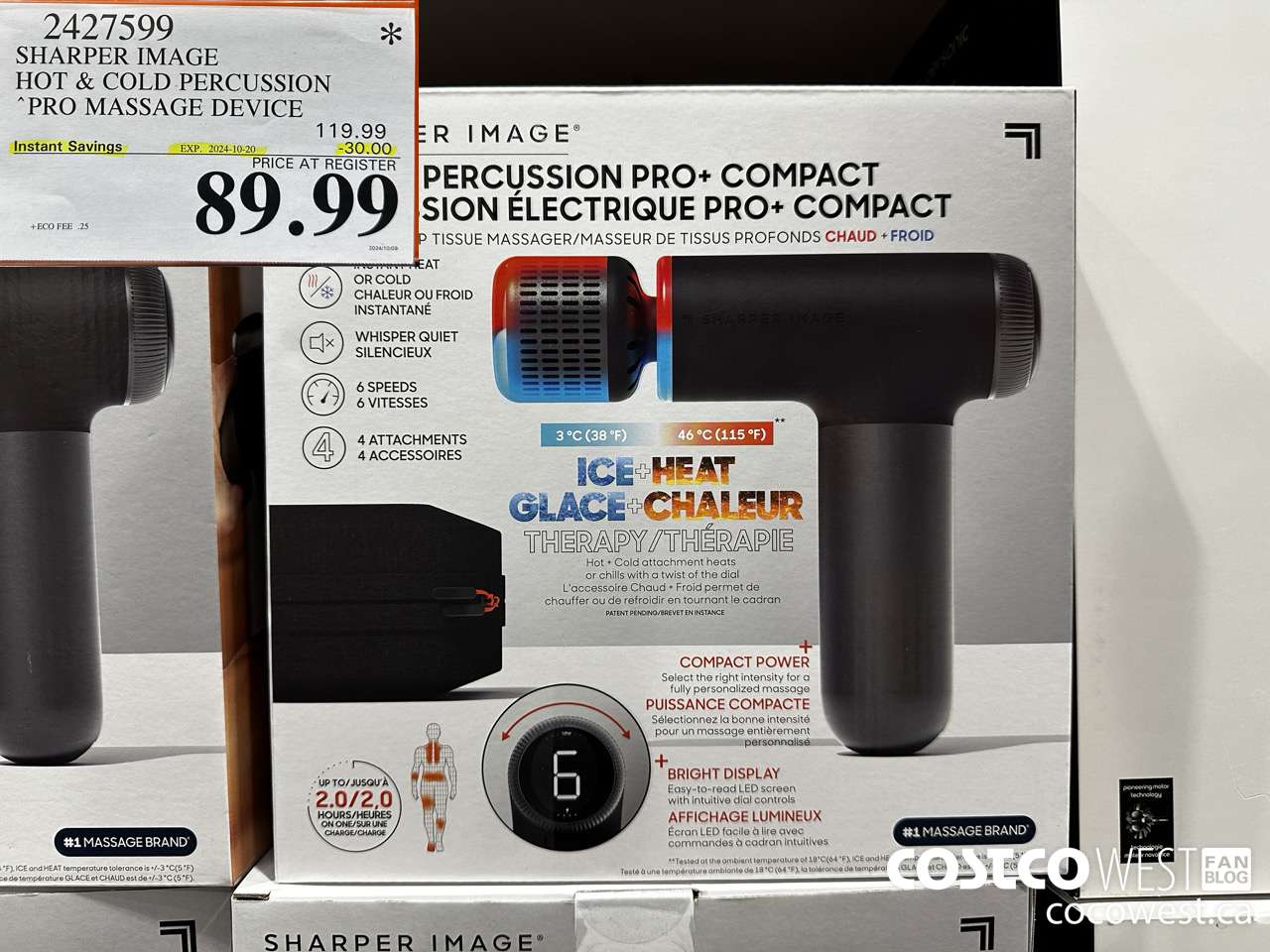 2427599 SHARPER IMAGE HOT & COLD PERCUSSION PRO MASSAGE DEVICE ($30.00 INSTANT SAVINGS EXPIRES ON 2024-10-20) $89.99