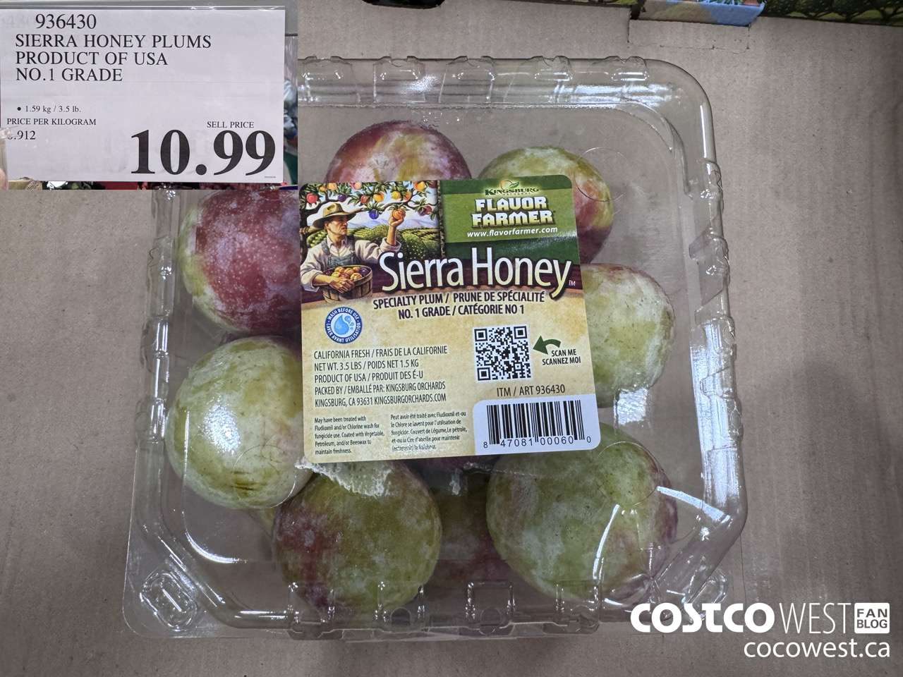 936430 SIERRA HONEY PLUMS PRODUCT OF USA NO. 1 GRADE $10.99