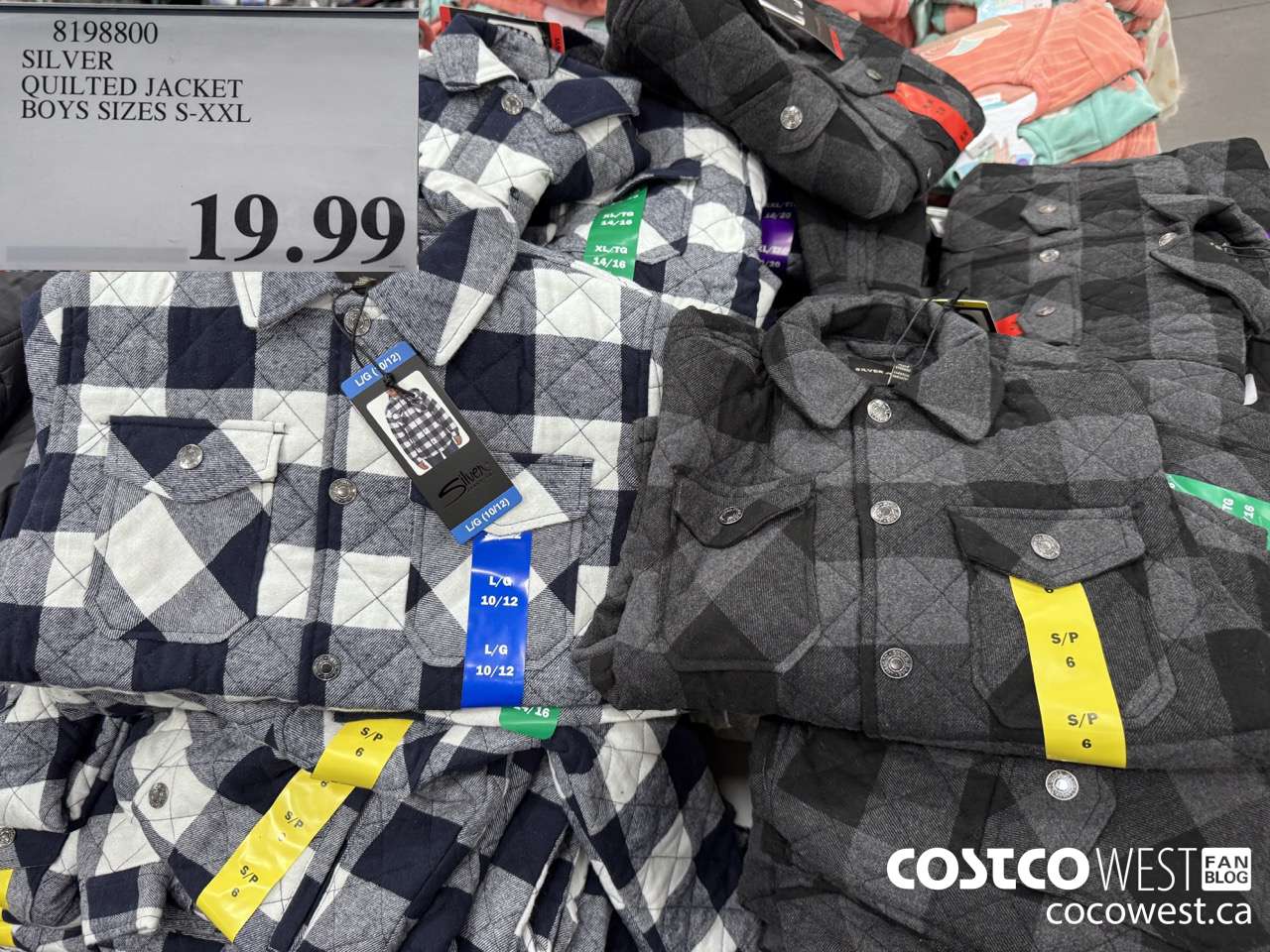 8198800 SILVER QUILTED JACKET BOYS SIZES S-XXL $19.99