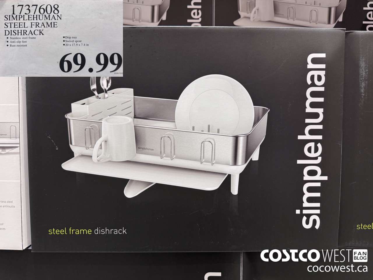1737608 SIMPLEHUMAN STAINLESS STEEL FRAME DISHRACK $69.99