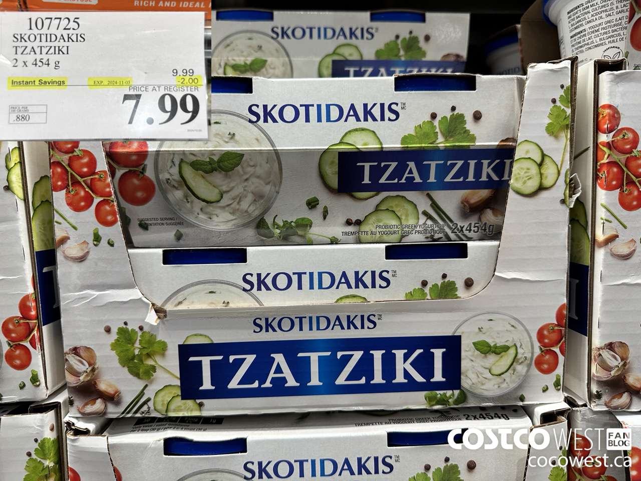 107725 SKOTIDAKIS TZATZIKI 2 x 454g ($2.00 INSTANT SAVINGS EXPIRES ON 2024-11-03) $7.99