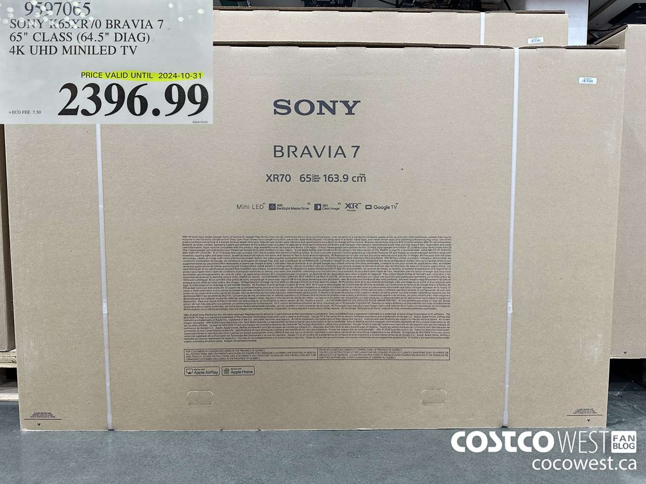 9597065 SONY K65XR70 BRAVIA 7 65