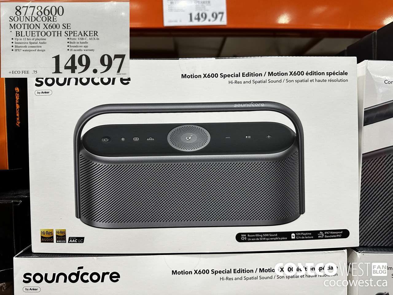 8778600 SOUNDCORE MOTION X600 SE BLUETOOTH SPEAKER $149.97