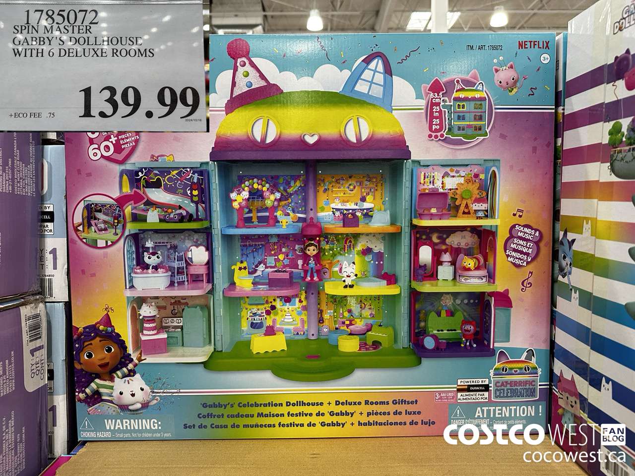 1785072 SPIN MASTER GABBY'S DOLLHOUSE WITH 6 DELUXE ROOMS $139.99