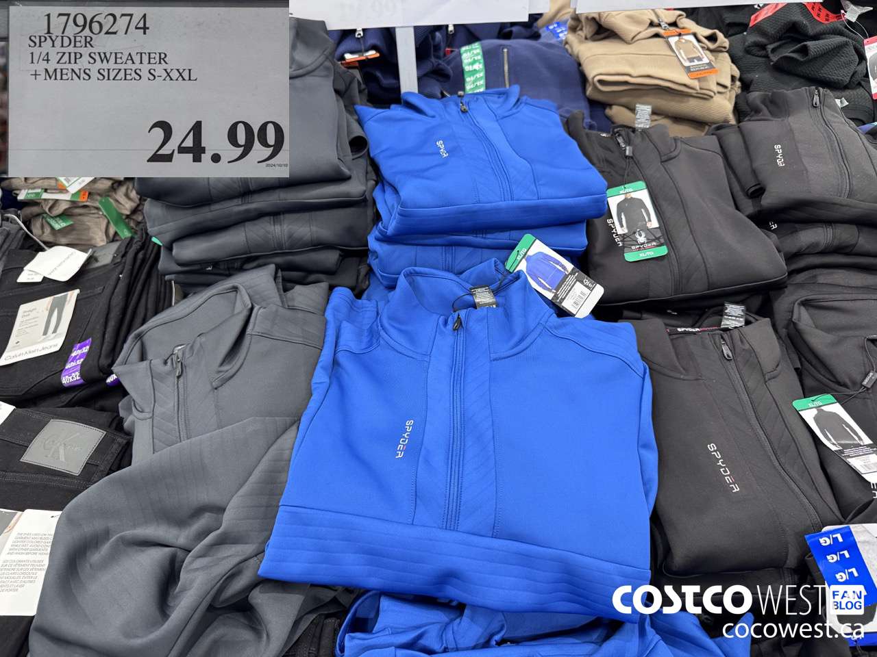 1796274 SPYDER 1/4 ZIP SWEATER MENS SIZES S-XXL $24.99