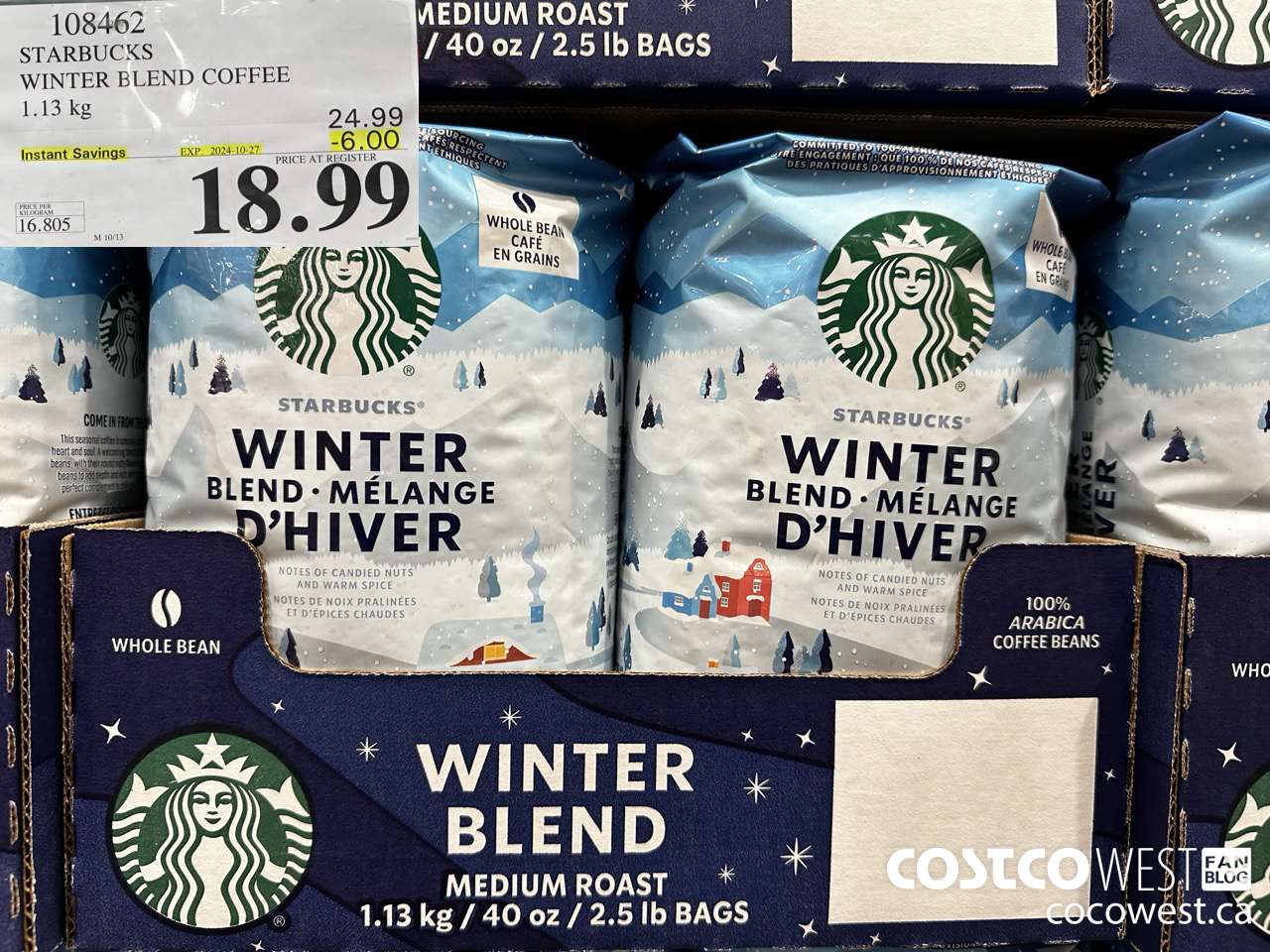 108462 STARBUCKS WINTER BLEND 1.13 KG ($6.00 INSTANT SAVINGS EXPIRES ON 2024-10-27) $18.99