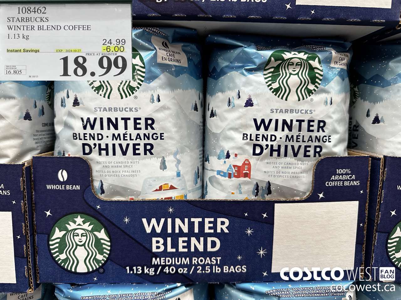 108462 STARBUCKS WINTER BLEND 1.13 KG ($6.00 INSTANT SAVINGS EXPIRES ON 2024-10-27) $18.99