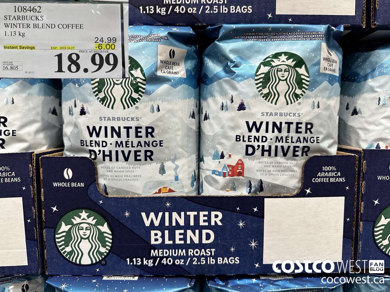 108462 STARBUCKS WINTER BLEND 1.13 KG ($6.00 INSTANT SAVINGS EXPIRES ON 2024-10-27) $18.99