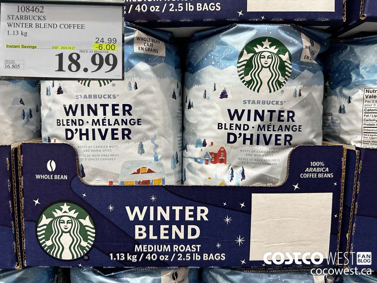 108462 STARBUCKS WINTER BLEND 1.13 KG ($6.00 INSTANT SAVINGS EXPIRES ON 2024-10-27) $18.99