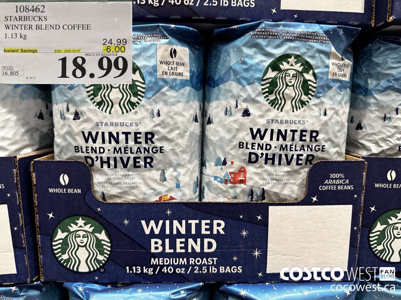 108462 STARBUCKS WINTER BLEND 1.13 KG ($6.00 INSTANT SAVINGS EXPIRES ON 2024-10-27) $18.99