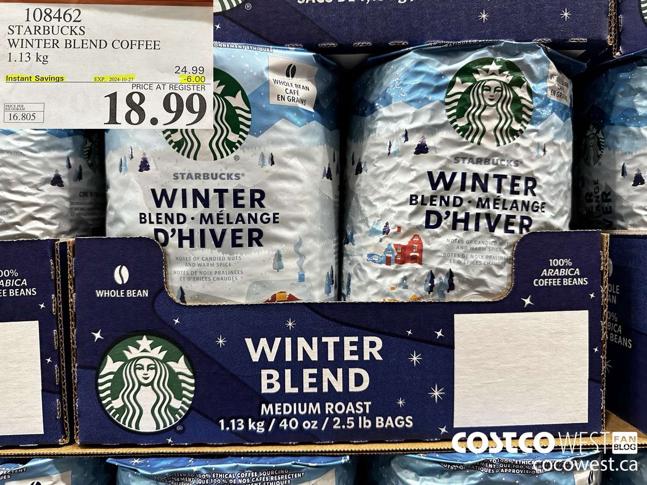 108462 STARBUCKS WINTER BLEND 1.13 KG ($6.00 INSTANT SAVINGS EXPIRES ON 2024-10-27) $18.99
