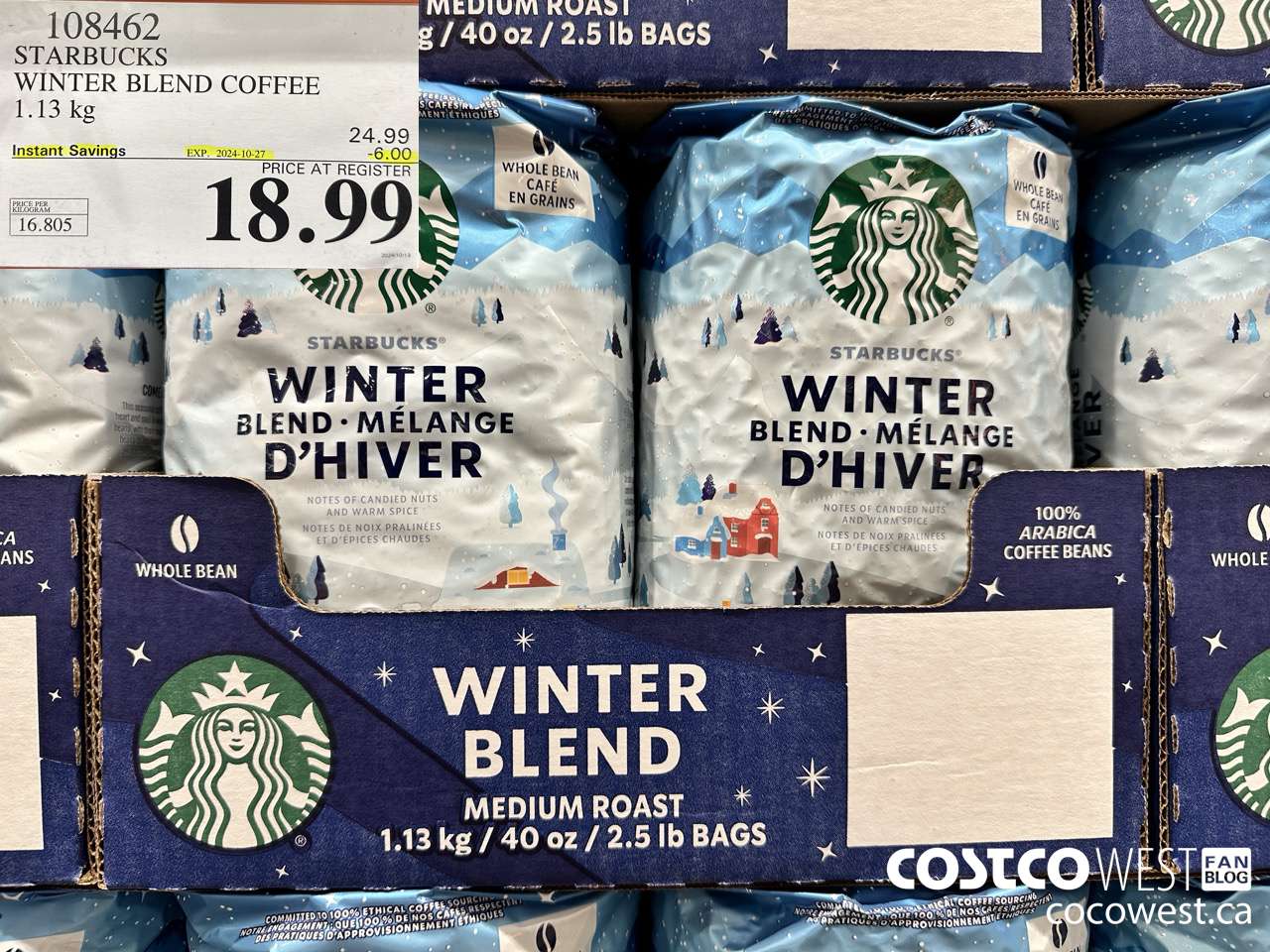 108462 STARBUCKS WINTER BLEND 1.13 KG ($6.00 INSTANT SAVINGS EXPIRES ON 2024-10-27) $18.99