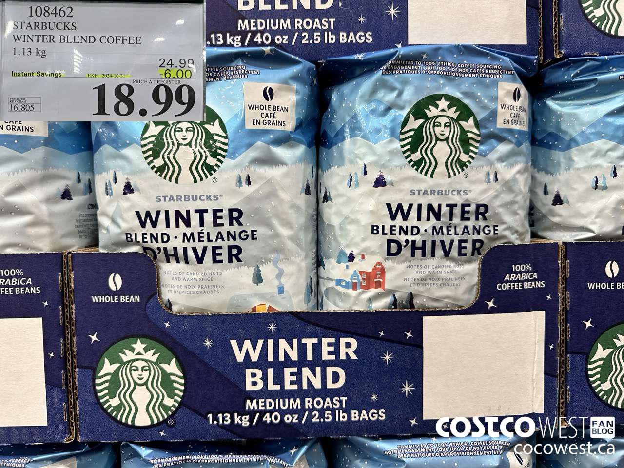 108462 STARBUCKS WINTER BLEND 1.13 KG ($6.00 INSTANT SAVINGS EXPIRES ON 2024-10-31) $18.99