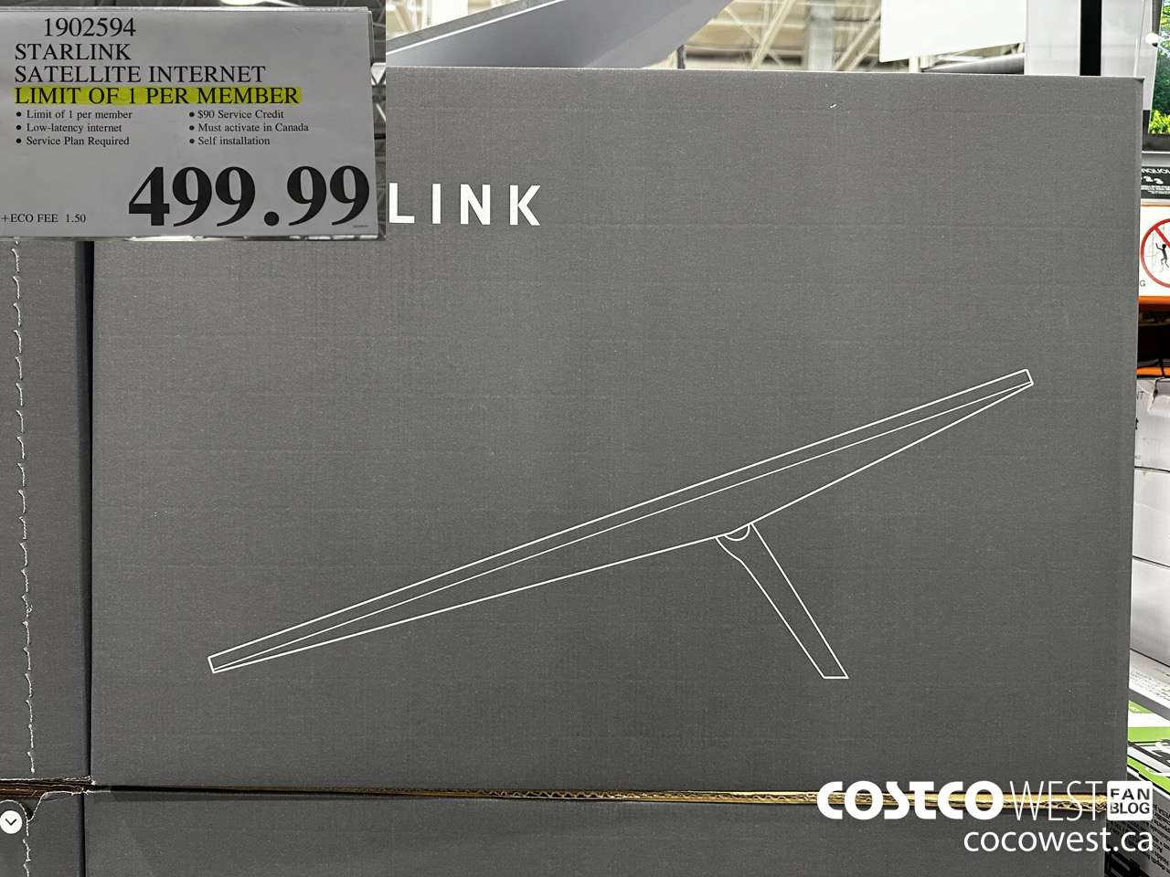 1902594 STARLINK SATELLITE INTERNET LIMIT OF 1 PER MEMBER $499.99