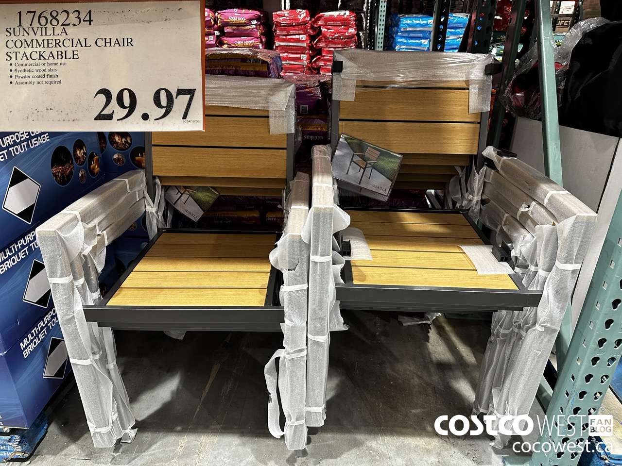 1768234 SUNVILLA COMMERCIAL CHAIR STACKABLE $29.97