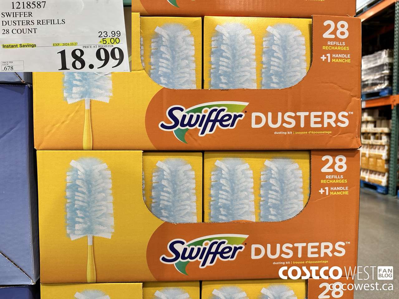 1218587 SWIFFER DUSTERS REFILLS 28 COUNT ($5.00 INSTANT SAVINGS EXPIRES ON 2024-10-27) $18.99